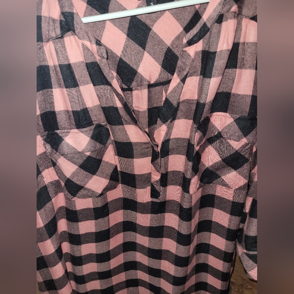 torrid Tops - torrid Pink and Black Plaid Tunic Top